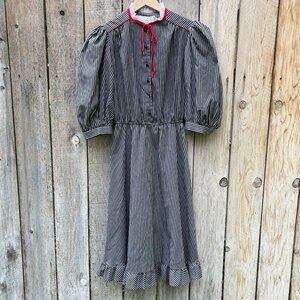 Vintage DBA-LA California 50s Swing Dress Size 5 Retro Pinstripe